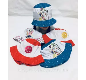 Панама-шляпка с бантиком в горошек для девочки