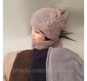 Женские шапки зима на флисе + баф