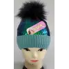 Детская вязаная шапка зима для девочки на флисе р 50-54 оптом ( Д 538 )