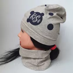 Детская трикотажная шапка с хамутом р 3-8 лет