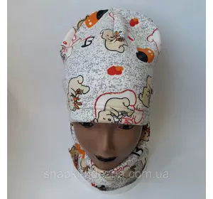 Детская трикотажная шапка схамутом  р3-5лет