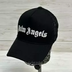 Летние кепки-тракер с сеткой черные Оптом "Palm Angels"