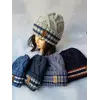 Шапка вязаная для девочки зима на флисе