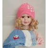 Детская вязаная шапка для девочки подкладка хб р33-36