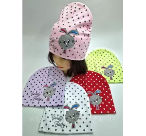 Шапка двойная для девочки вышивка-аппликация "SWEETY BABY" shapki-odezda.com.ua, 2-8 лет, разные цвета