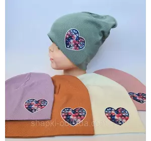 Детская трикотажная шапка для девочки двойная р 50-52