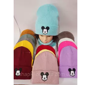 М 93038. Комплект зимний для девочки шапка и снуд , разные цвета (3-10 лет)
